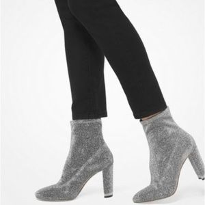 Michael Kors MANDY Glitter Stretch Heel Boots 7.0